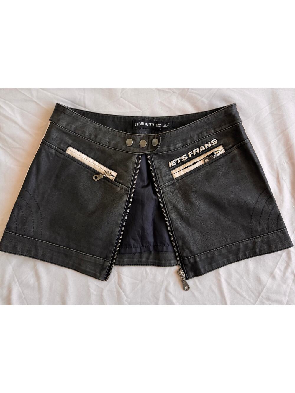 iets franz... Faux Leather Moto Mini Skirt XS